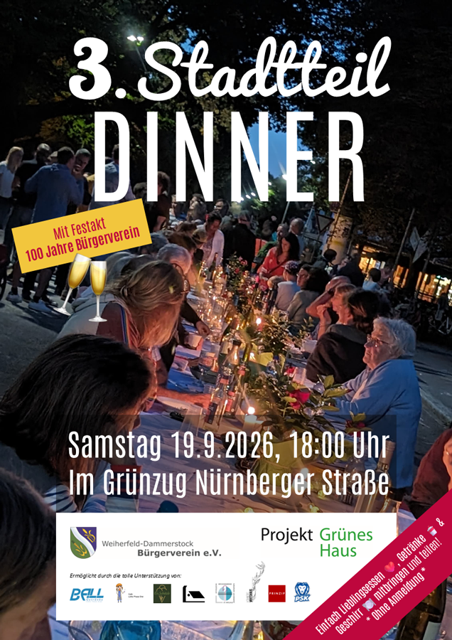 Plakat für 3. Stadtteil-Dinner