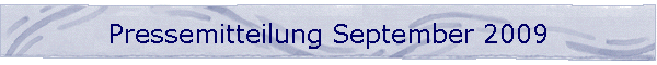 Pressemitteilung September 2009